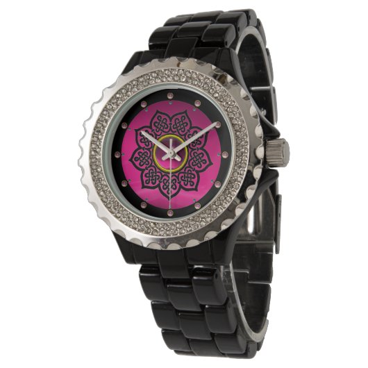 CELTISCHE KNOPEN STROOMSTROOM PAARSE AMETHYSTPAREL HORLOGE (Gekanteld)