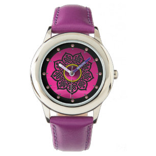 CELTISCHE KNOPEN STROOMSTROOM PAARSE AMETHYSTPAREL HORLOGE