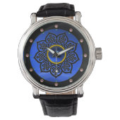 CELTISCHE KNOTS STROOMSTROOM BLUE SAPPHIRE GEM STO HORLOGE (Voorkant)