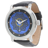 CELTISCHE KNOTS STROOMSTROOM BLUE SAPPHIRE GEM STO HORLOGE (Gekanteld)