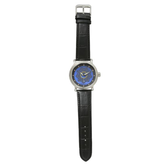CELTISCHE KNOTS STROOMSTROOM BLUE SAPPHIRE GEM STO HORLOGE (Vlak)