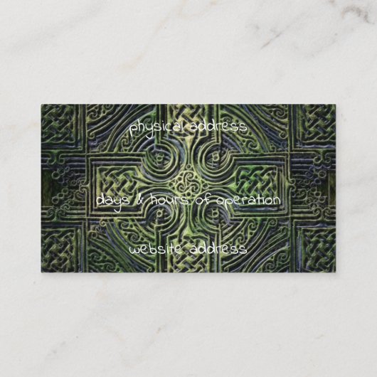 Celtische knowhow St. Patrick's Day Visitekaartje (Achterkant)