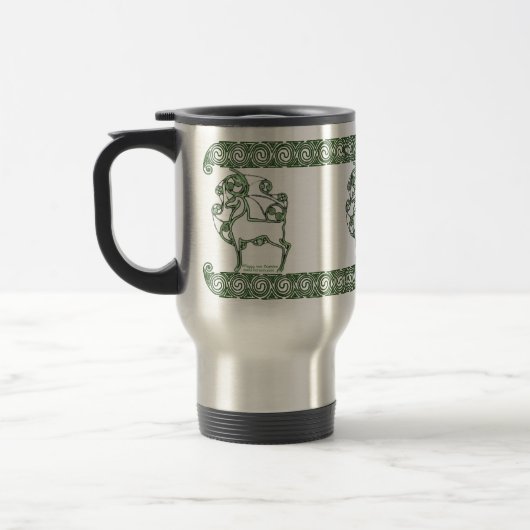 Celtische Mok, Herne Deer Design #2 Reisbeker (Links)