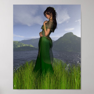 Celtische prinses in de bergen poster