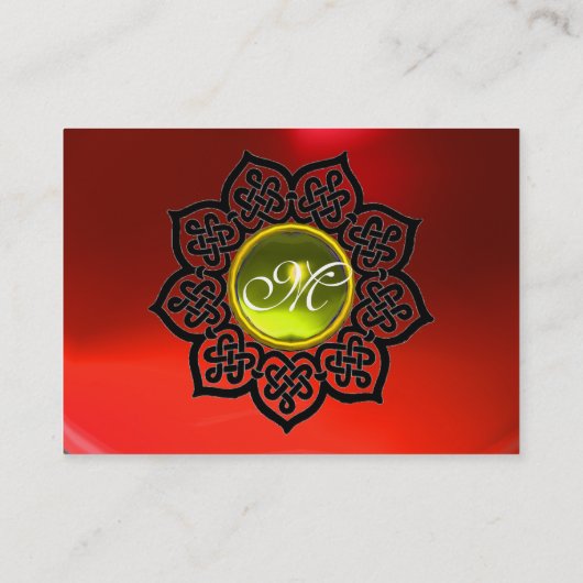 CELTISCHE STROOM GEMSTONE MONOGRAM Ruby Red Visitekaartje (Achterkant)