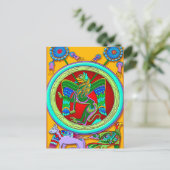 Celtische verlichting - Winged lion Briefkaart (Staand voorkant)