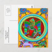 Celtische verlichting - Winged lion Briefkaart (Voorkant / Achterkant)
