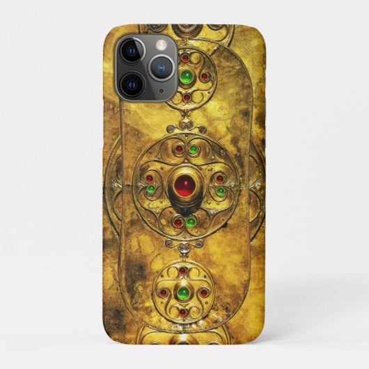 CELTISCHE WARRIOR SHIELD EMERALD RUBY GEM STONES Case-Mate iPhone CASE (Achterkant)