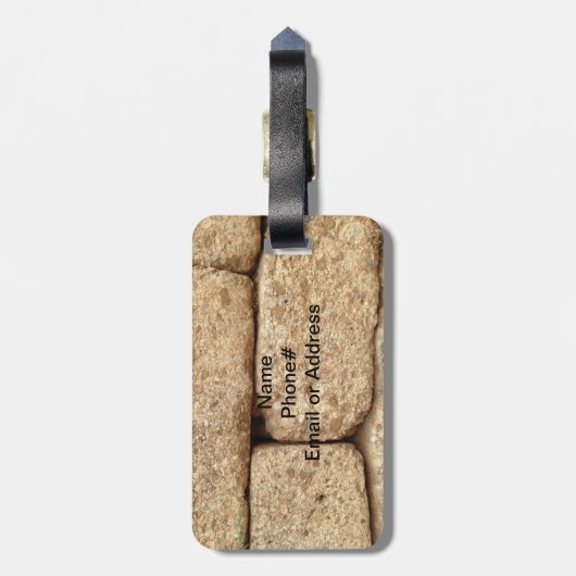 Cement Blokken met grappige boodschap Bagagelabel (Achterkant verticaal)