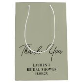 Cement Grey Minimalist Bridal Shower Thank You Medium Cadeauzakje (Voorkant)