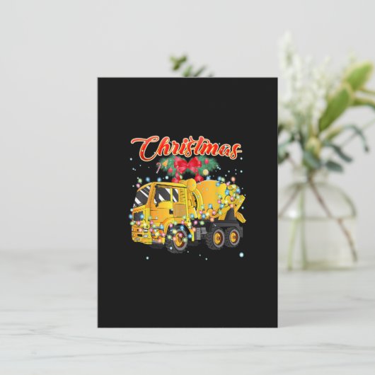 Cement Mixer met kerst Kaart (Staand voorkant)