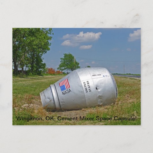 Cement Mixer Space Capsule bij Winganon OK Briefkaart (Voorkant)