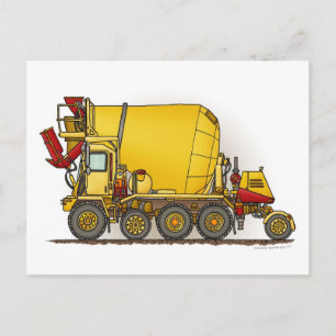 Cement Mixer Truck Post Card Briefkaart