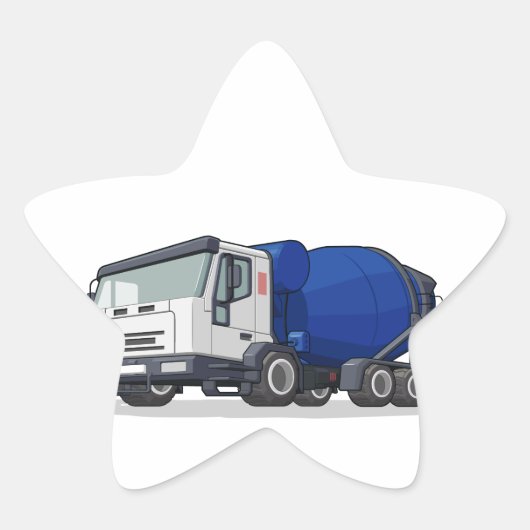 Cement Mixer Truck Ster Sticker (Voorkant)