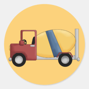 Cement Mixer Tshirts en cadeaus Ronde Sticker
