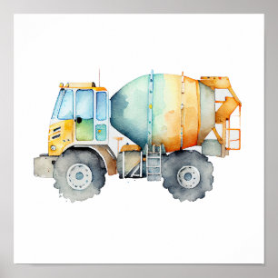 Cement Mixer Wandkunst Poster