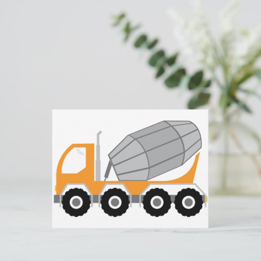 Cement Truck Briefkaart (Staand voorkant)