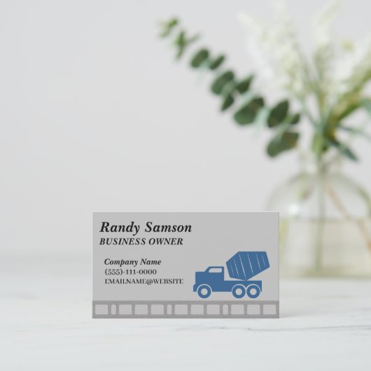 Cement Truck Construction Service Visitekaartje (Staand voorkant)