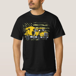 Cement Truck Driver Concrete Mixer Camouflage Amer T-shirt