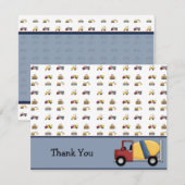 Cement Truck Flat Hartelijk dank Bedankkaart (Voorkant / Achterkant)