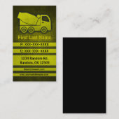 Cement truck grunge aangepaste bouw kaarten visitekaartje (Voorkant / Achterkant)