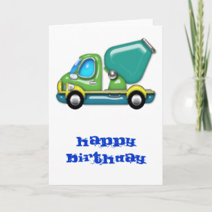 Cement Truck in Blue Green en Yellow Kaart