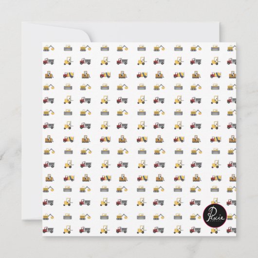 Cement Truck Invitation Kaart (Achterkant)