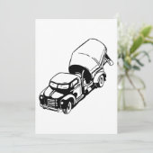 Cement Truck Uitnodigingen (Staand voorkant)