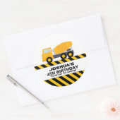 Cement Vrachtwagen Bouw Verjaardagsfeestgunst Ronde Sticker (Envelop)