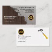 Cement Works Wood Paneling Building Contractant Visitekaartje (Voorkant / Achterkant)