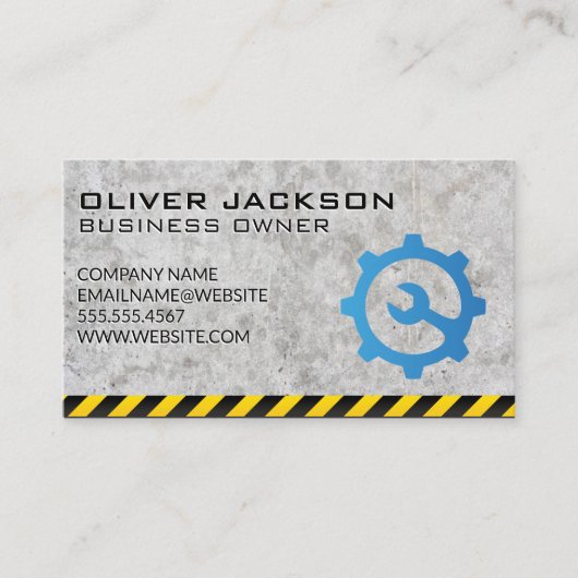 Cementachtergrond | Logo met wielgewas Visitekaartje (Voorkant)