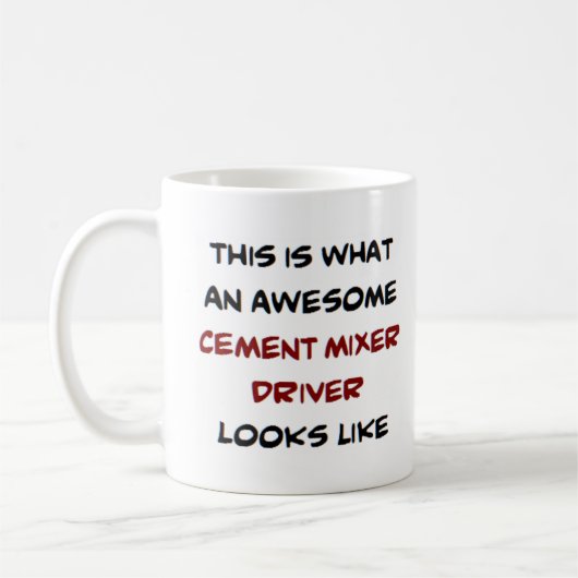 cementbestuurder, geweldige koffiemok (Links)