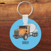 Cementmixer cartoon illustratie sleutelhanger (Voorkant)