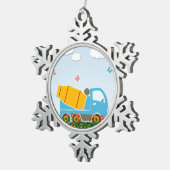 Cementmixer Tin Sneeuwvlok Ornament (Rechts)