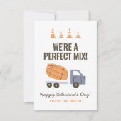 Cementmixer voor Kinderen Valentijnsdag in de Klas Notitiekaartje (Voorkant)