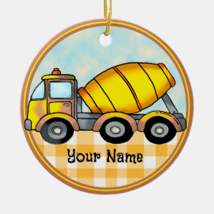 Cementmixer vrachtwagen keramisch ornament