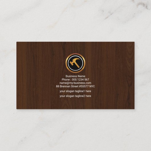 Cementsplatter op rijstwerk visitekaartje (Achterkant)