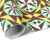 Cementtegel van Barcelona, geel, bruin en blauw Cadeaupapier (Rol Hoek)