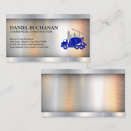 Cementwagen | Bouwplaats | Bouwer Visitekaartje (Voorkant / Achterkant)