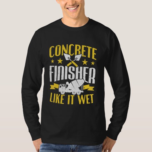 Cementwerker als natte betonafwerker t-shirt (Voorkant)