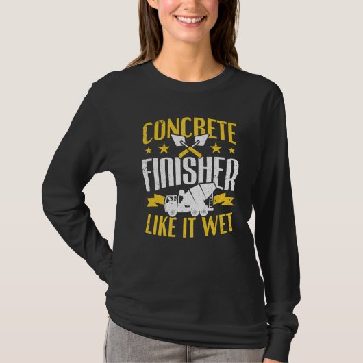 Cementwerker als natte betonafwerker t-shirt (Voorkant)