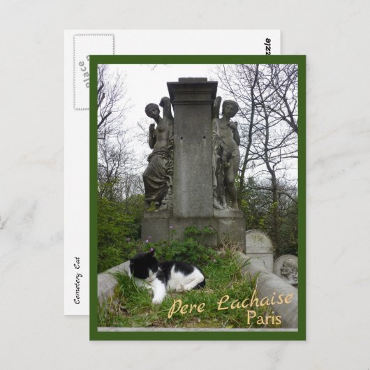 Cemetery Cat met tekst Briefkaart (Voorkant / Achterkant)