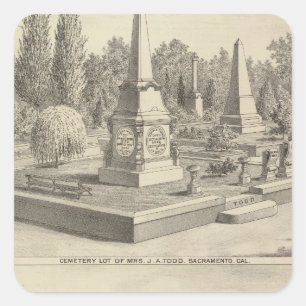Cemetery lot Sacto, res Woodland Vierkante Sticker