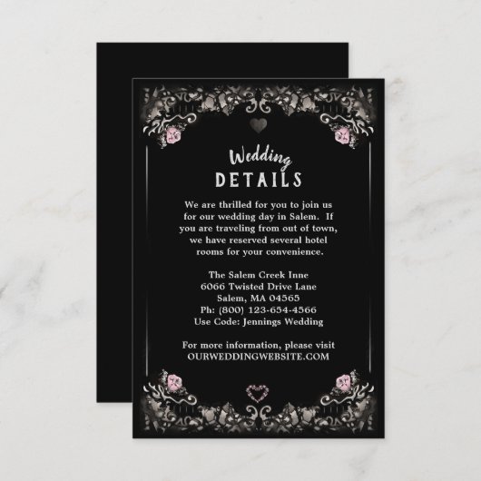 Cemetery Love Matching Wedding Details 3.5x5 Kaart (Voorkant / Achterkant)