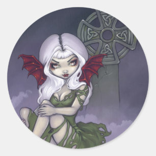 "Cemetery Mist"-sticker Ronde Sticker