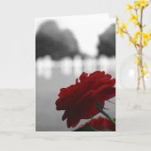 Cemetery & Red Rose - Herdenkingsdag Kaart (Gele Bloem)