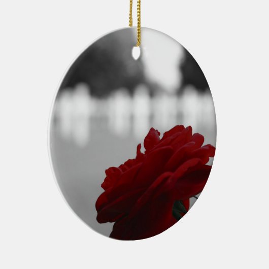 Cemetery & Red Rose - Herdenkingsdag Keramisch Ornament (Rechts)