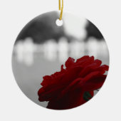 Cemetery & Red Rose - Herdenkingsdag Keramisch Ornament (Voorkant)