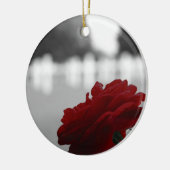 Cemetery & Red Rose - Herdenkingsdag Keramisch Ornament (Links)