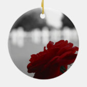 Cemetery & Red Rose - Herdenkingsdag Keramisch Ornament (Achterkant)